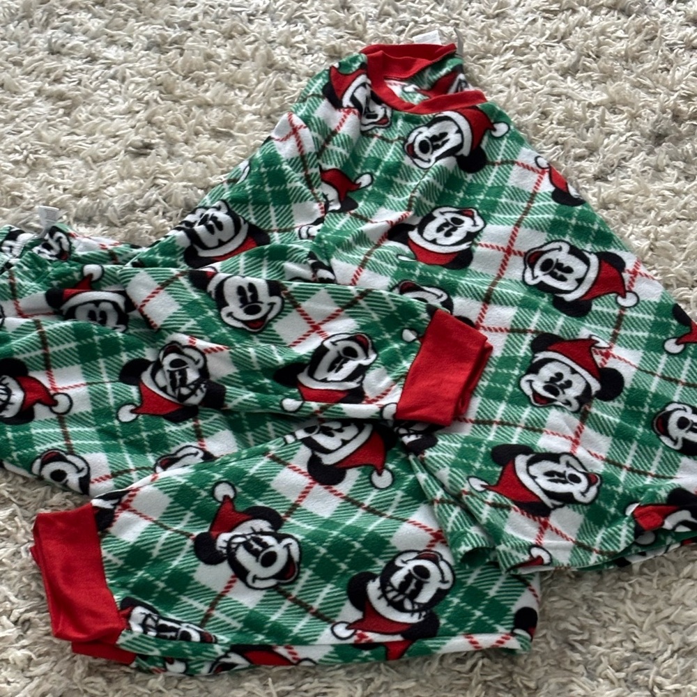 Disney Mickey Mouse Pajama Set Christmas Fleece Unisex Pajamas Size XXL - Picture 2 of 9